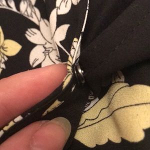 Black floral motif wrap dress